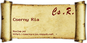 Cserny Ria névjegykártya